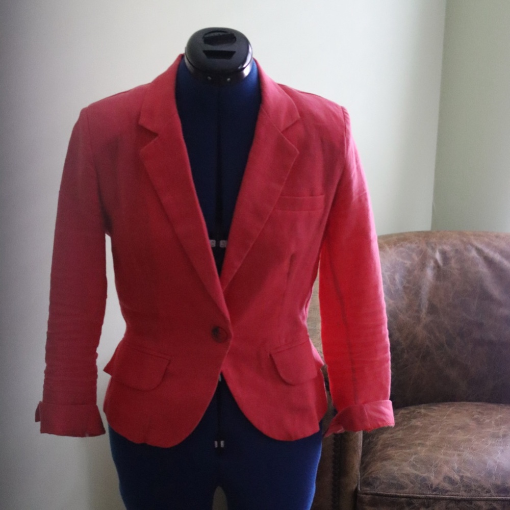 Linen Hot Pink Blazer